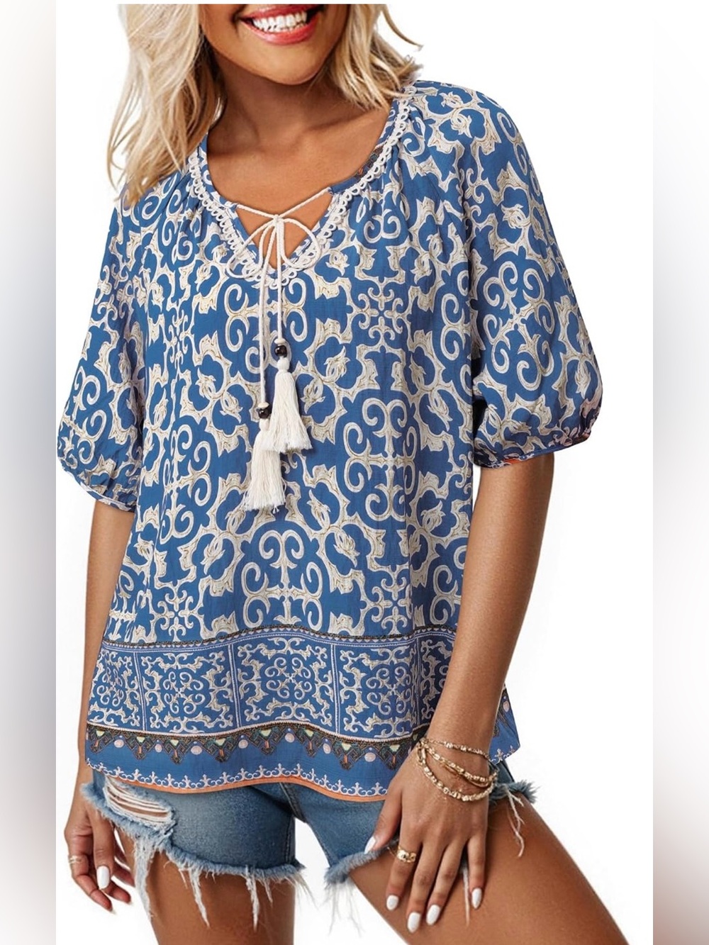 Vivilli Floral Boho Blouse